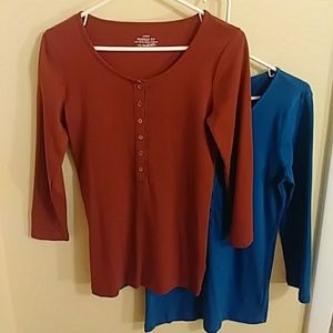 Lot of 2 J Crew perfect fit henleys